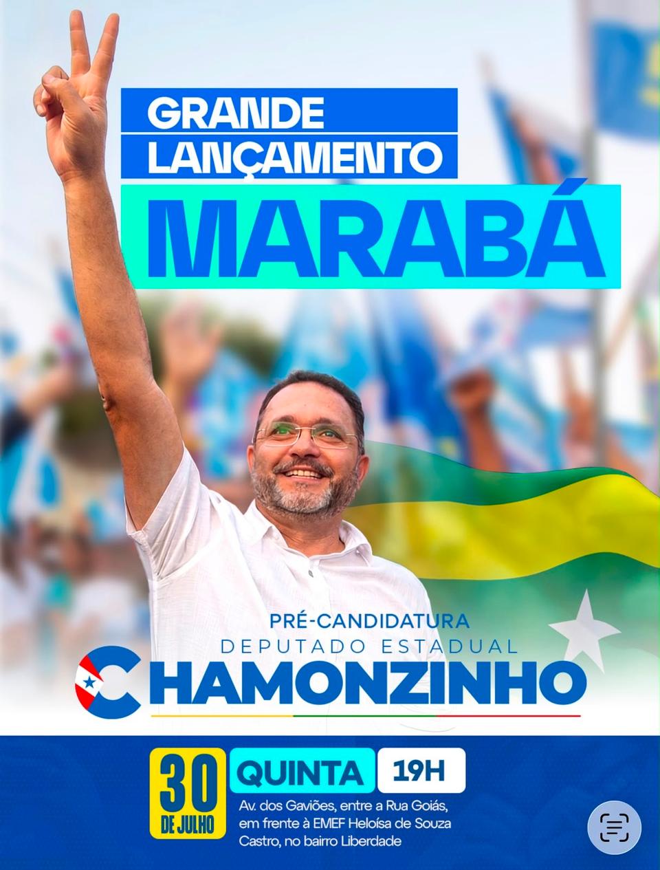 Foto da matéria: Chamonzinho lança pré-candidatura a deputado estadual em Marabá com presença de grandes lideranças políticas
